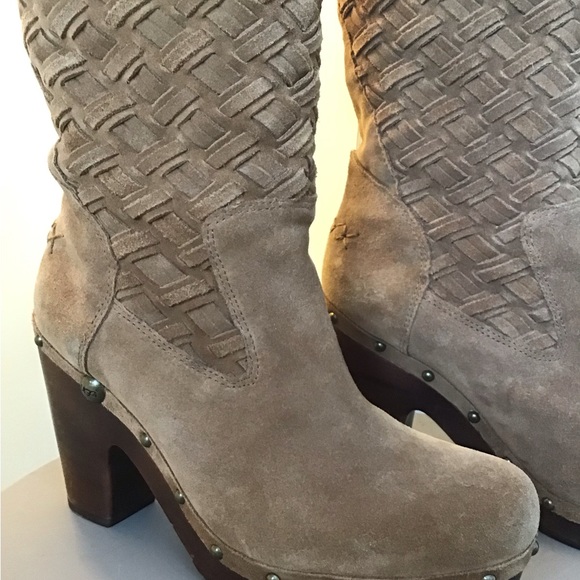 UGG Australia Tall Suede Basketweave Boots - Picture 2 of 9